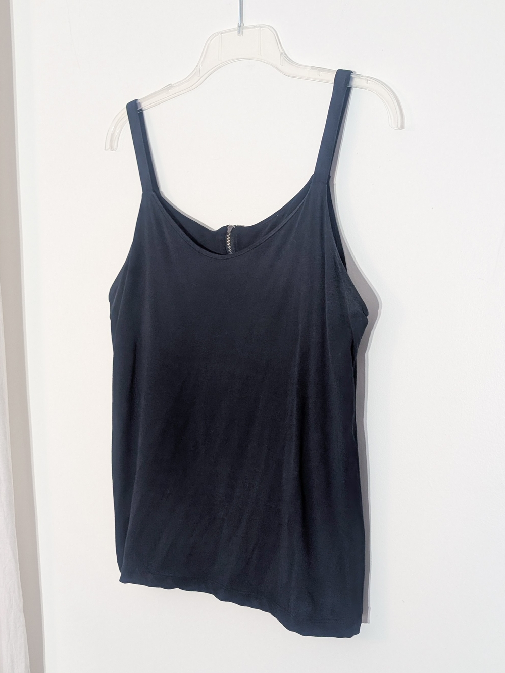 Sleek Black Women's Cotton Camisole with Adjustable Straps Size Large